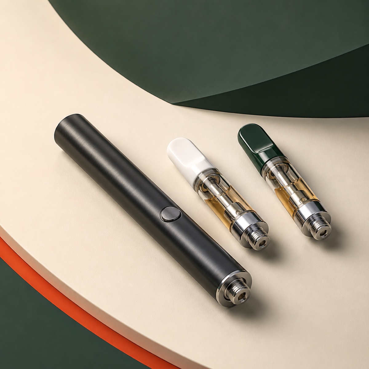 Ungebrandeter Vape-Akku mit zwei Kartuschen